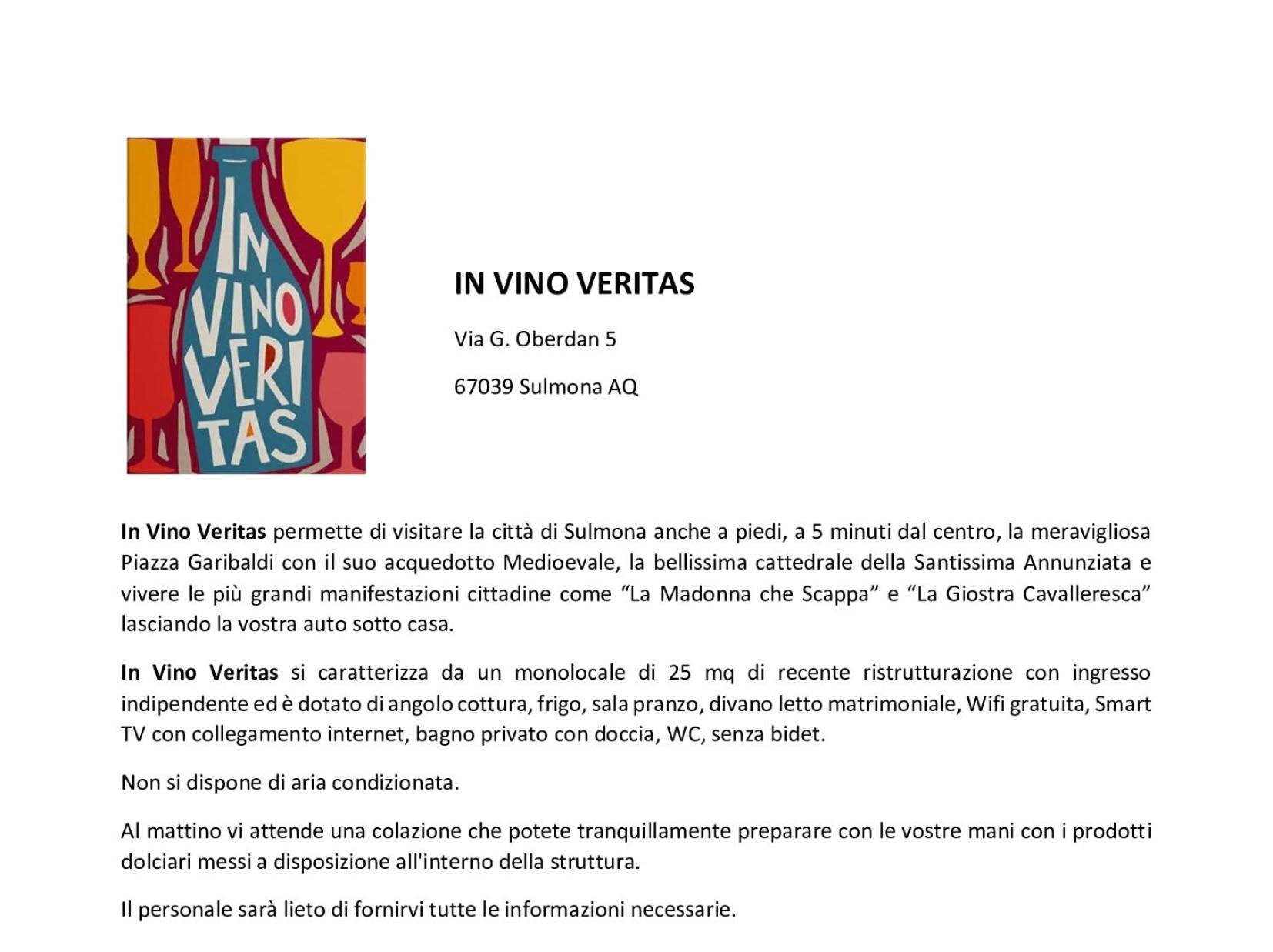 In Vino Veritas Sulmona Zewnętrze zdjęcie